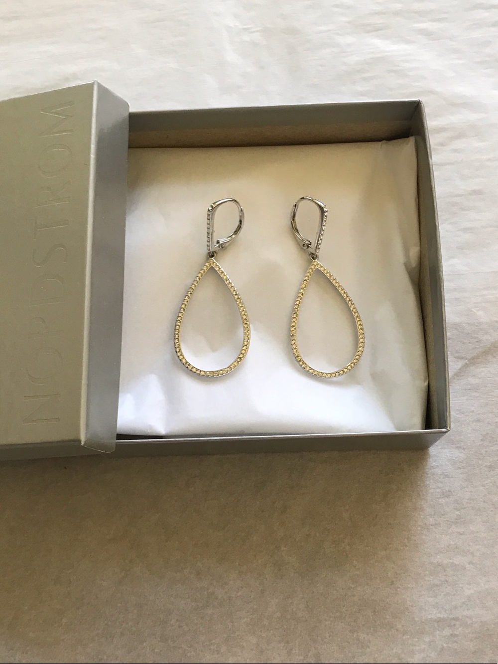 Nordstrom All Silver Teardrop Drop Earrings